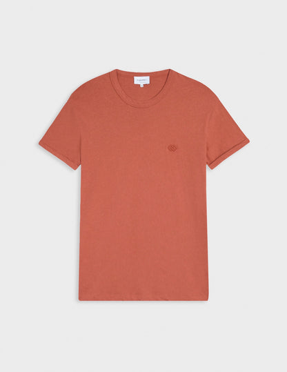 Benny rust cotton and linen T-shirt