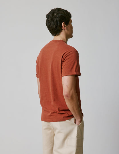 Benny rust cotton and linen T-shirt