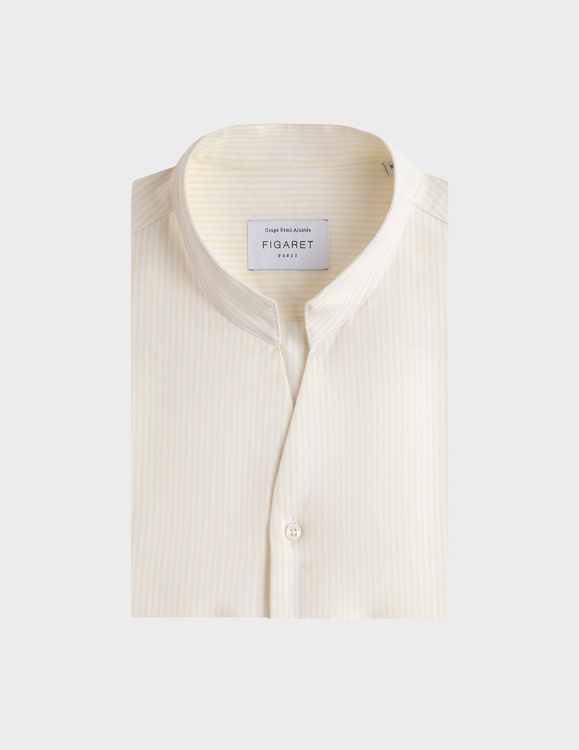 Carl Striped yellowshirt - Oxford - Open straight Collar