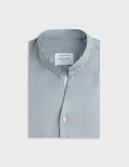 Carl green striped easy-iron shirt