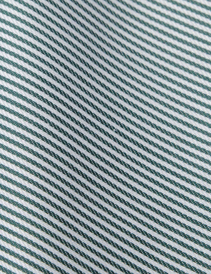 Carl green striped easy-iron shirt