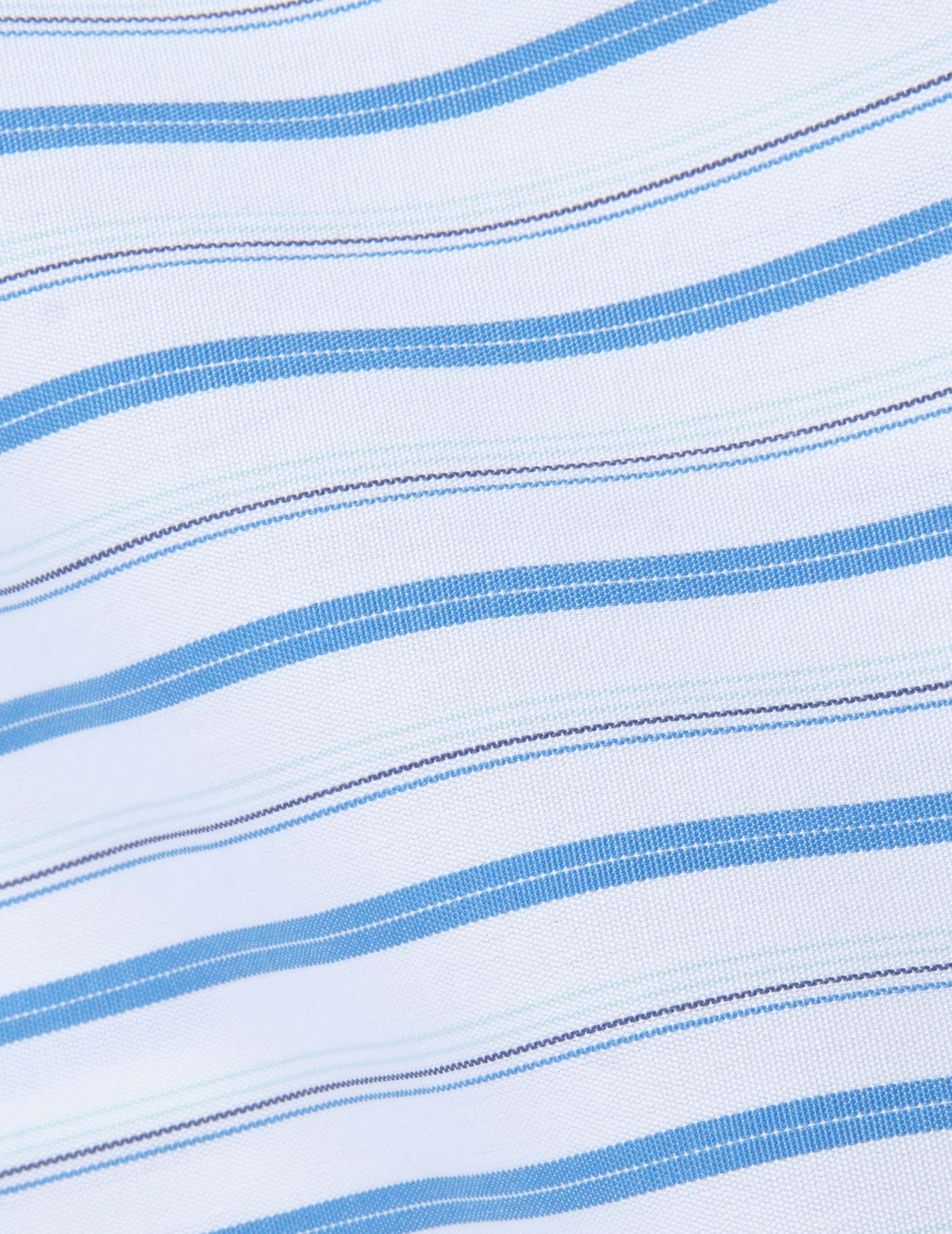 Striped blue Carl shirt - Popeline - droit ouvert Collar