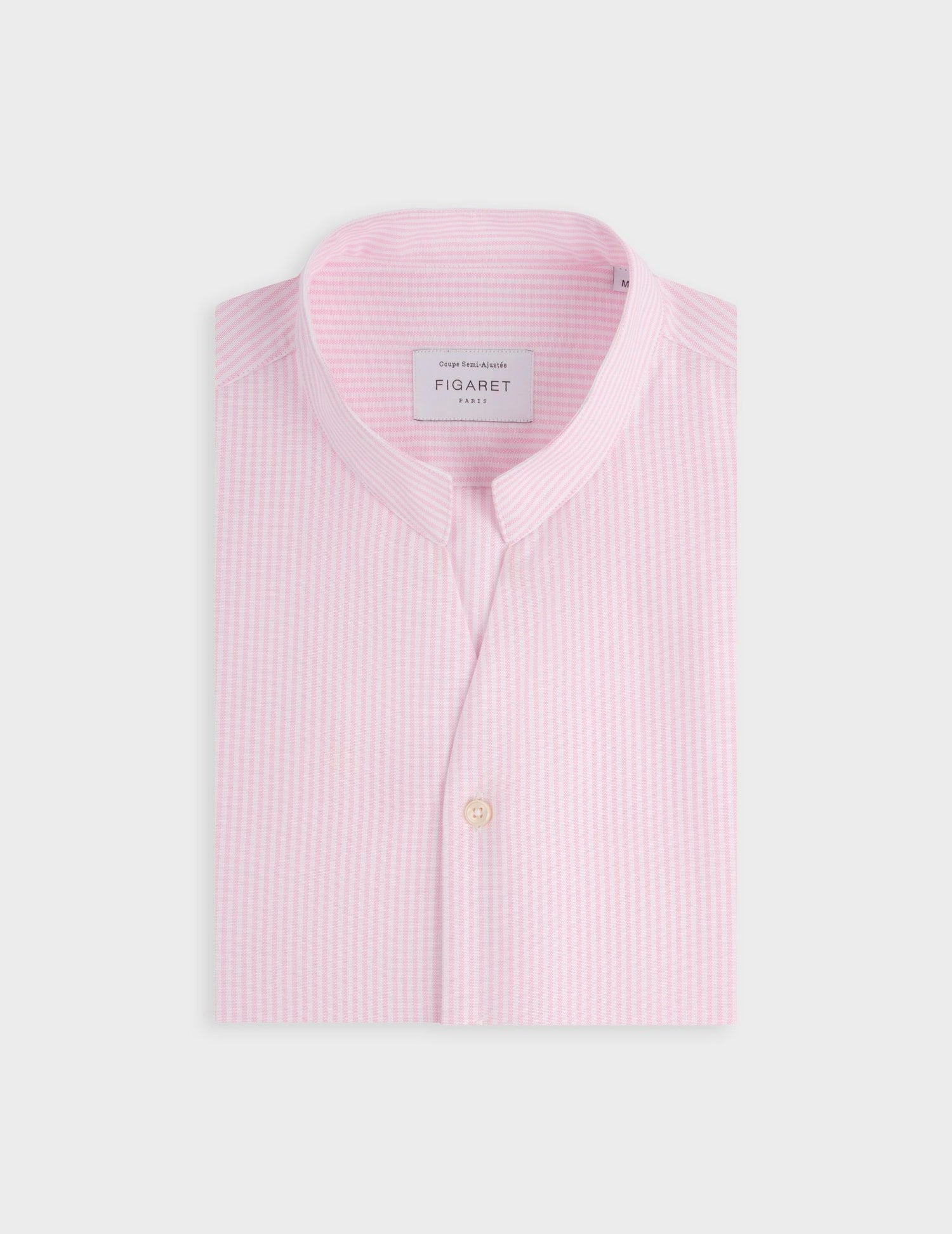 Carl Striped pink shirt - Oxford - Open straight Collar#4