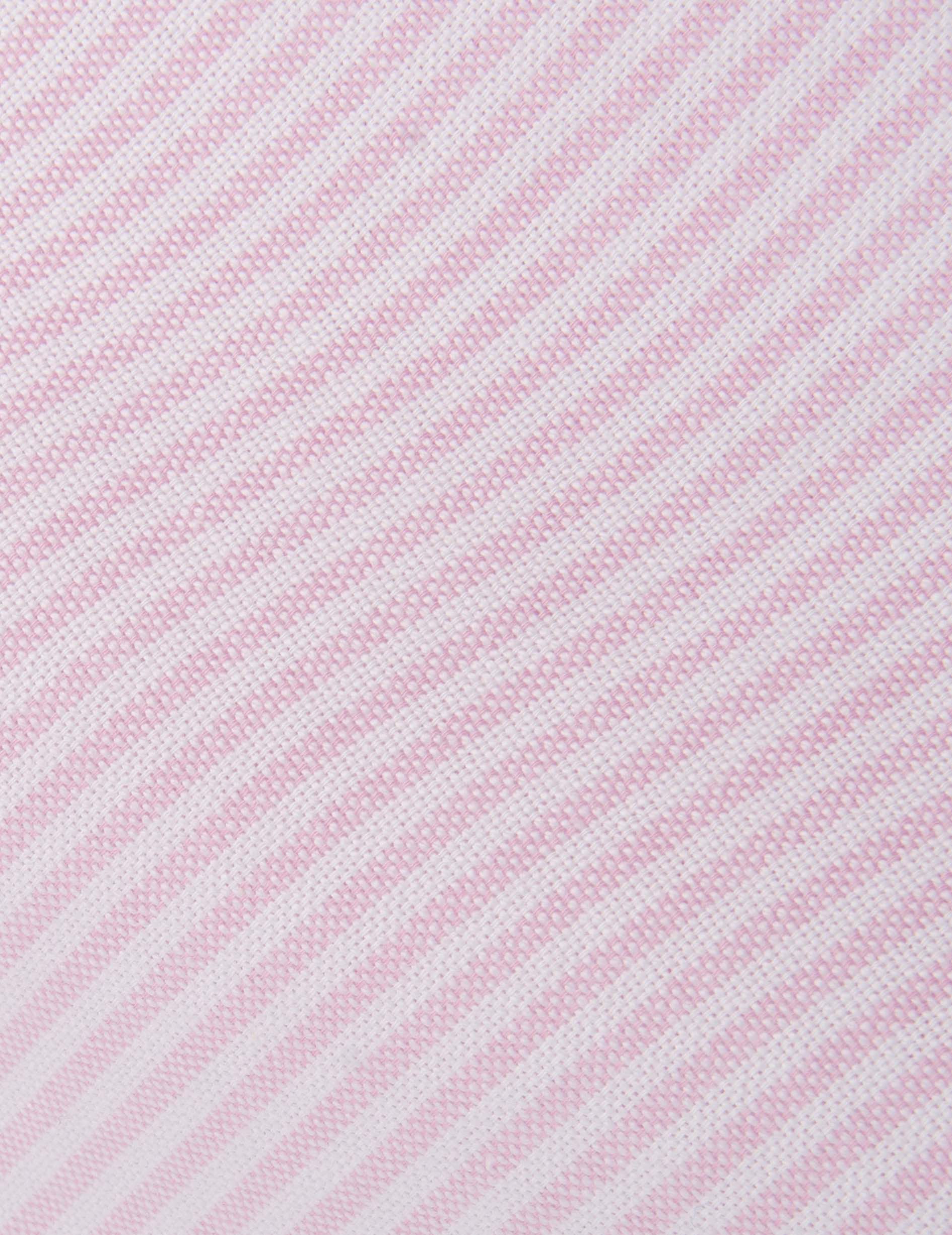 Carl Striped pink shirt - Oxford - Open straight Collar