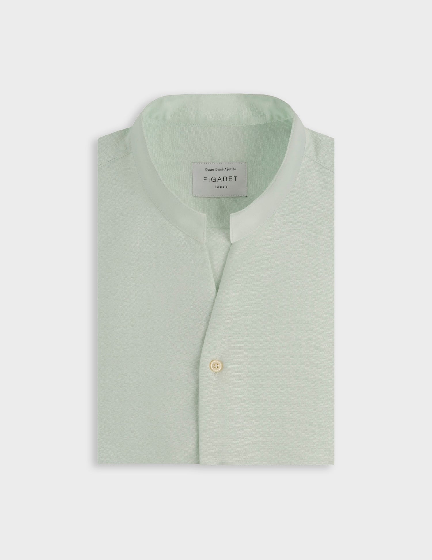 Light green Carl shirt - Oxford - droit ouvert Collar#3