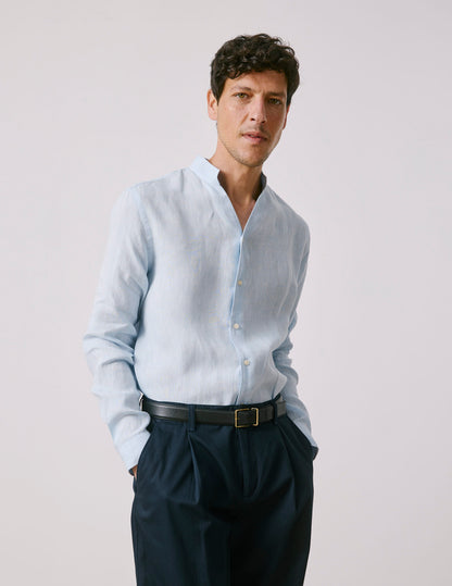 Carl light blue linen shirt