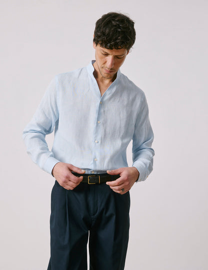 Carl light blue linen shirt