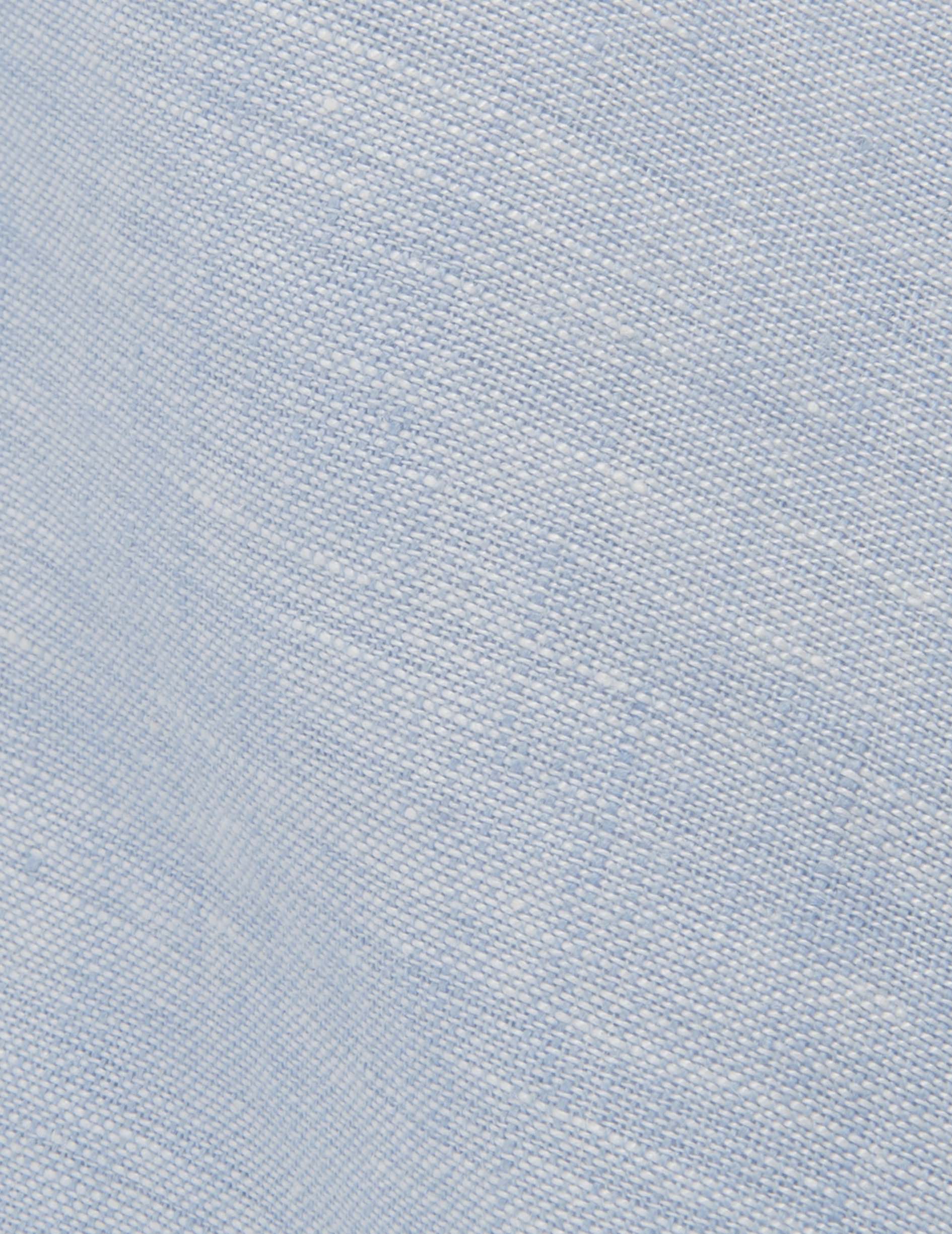 Carl light blue linen shirt - Linen - open straight Collar