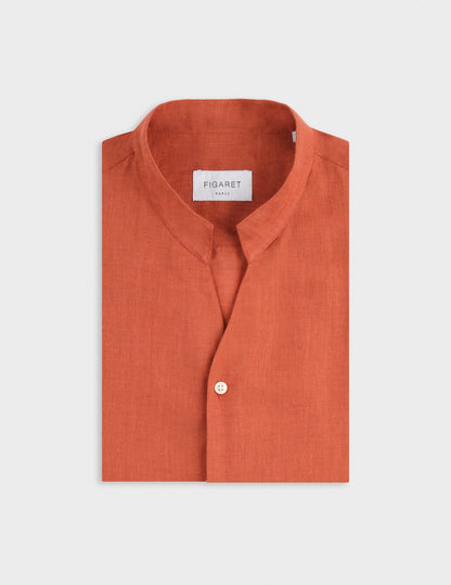 Rust linen Carl shirt