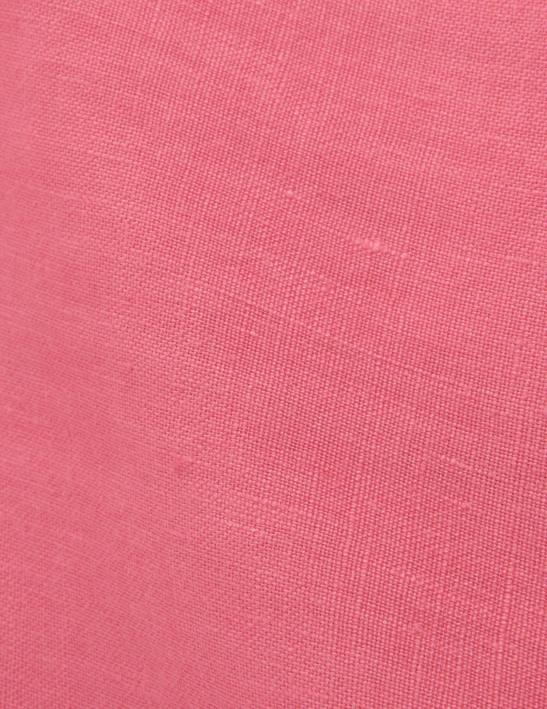 Carl pink linen shirt - Linen - Open straight Collar