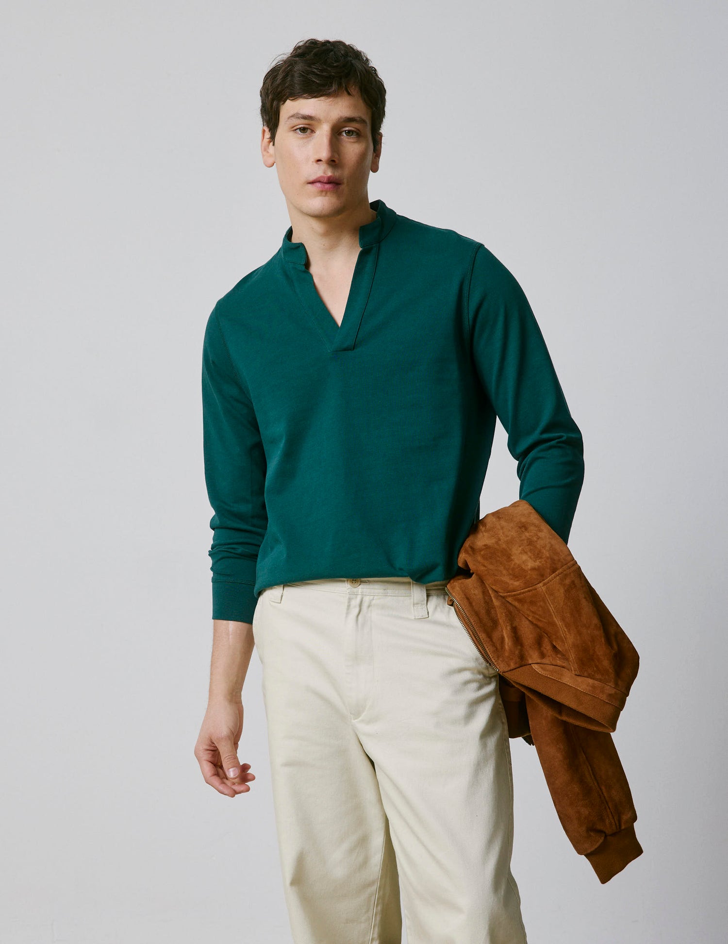 Charles dark green cotton T-shirt