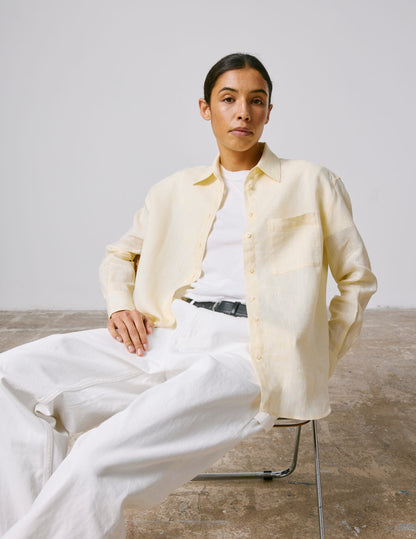 Charlotte shirt in yellow linen