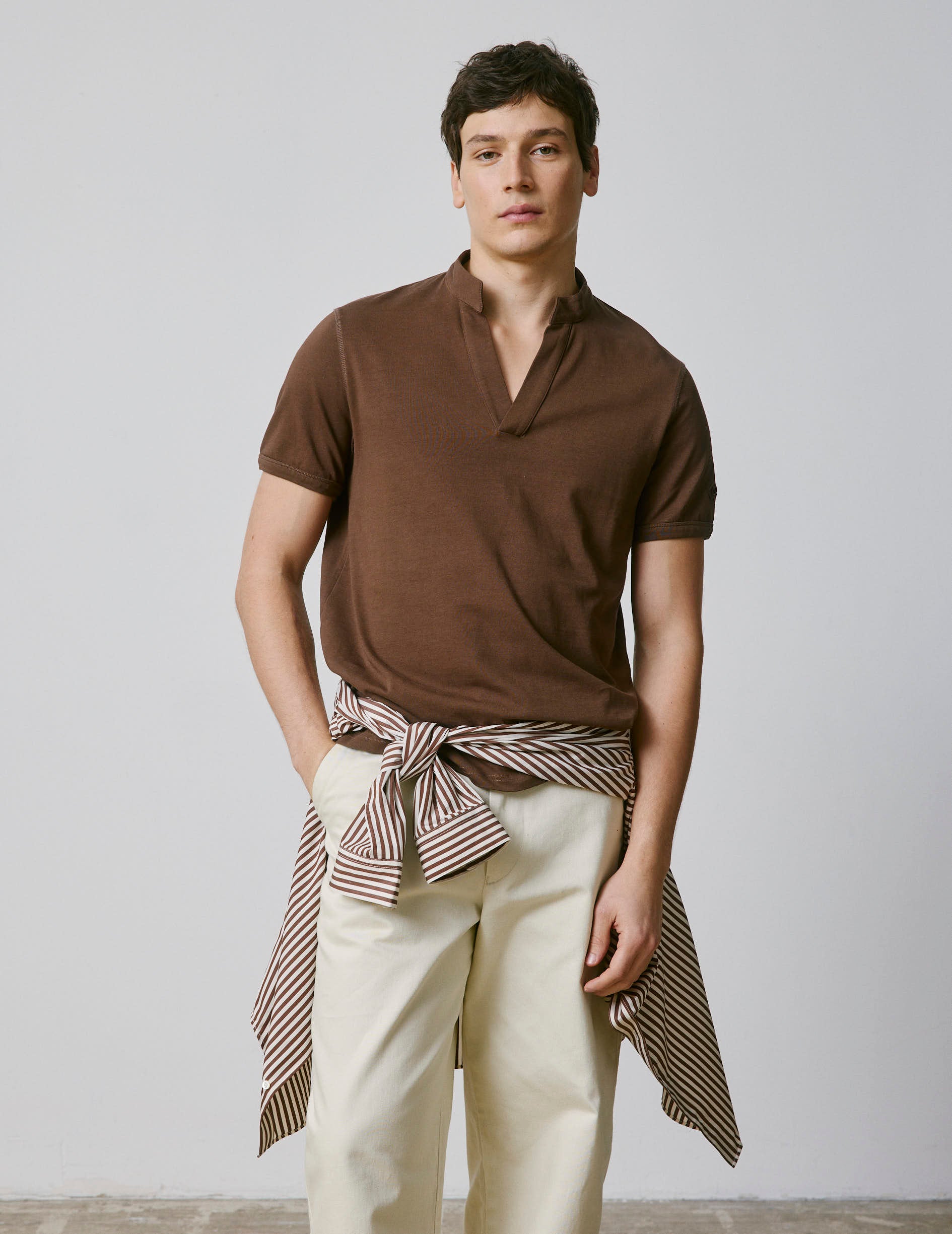 Charly dark brown cotton T-shirt