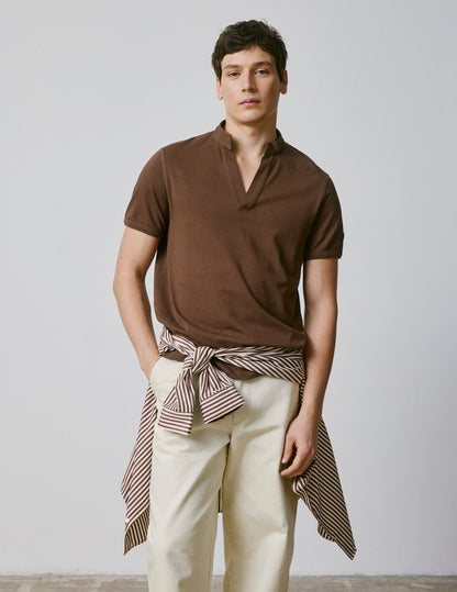 Charly dark brown cotton T-shirt