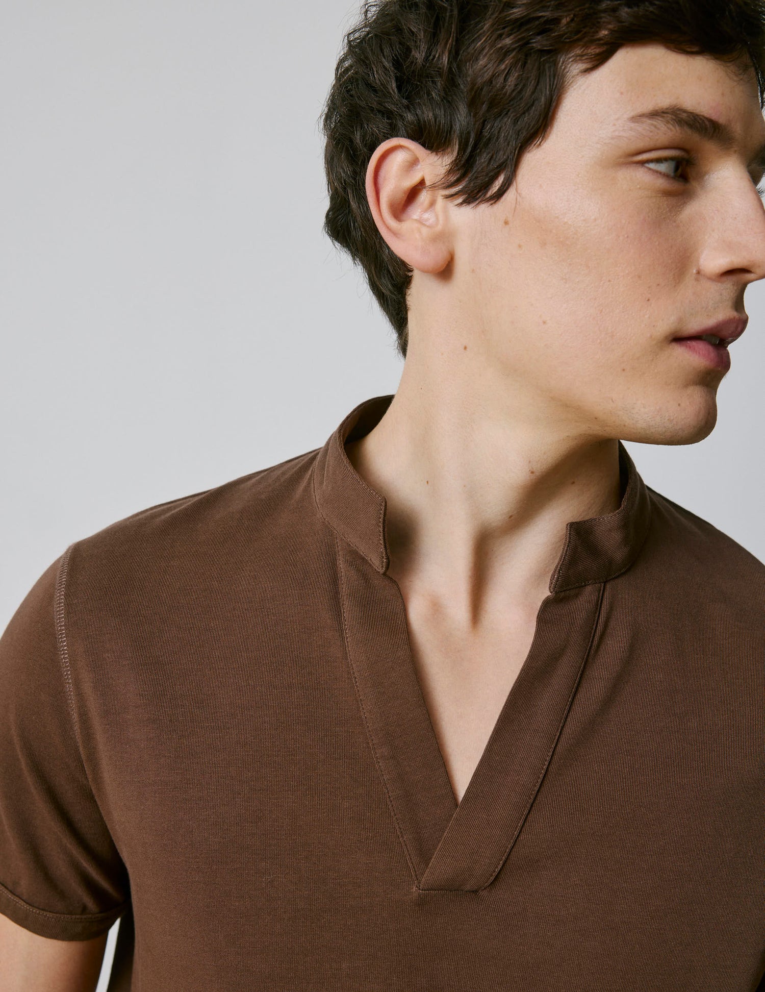 Charly dark brown cotton T-shirt