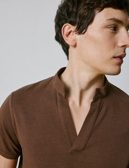 Charly dark brown cotton T-shirt