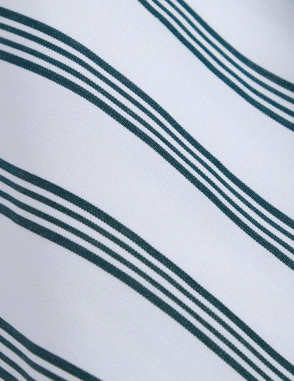 Delina Oversize striped dark green shirt