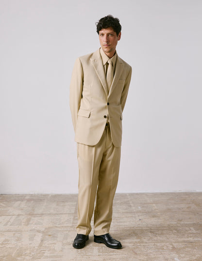Driss suit pants in beige virgin wool