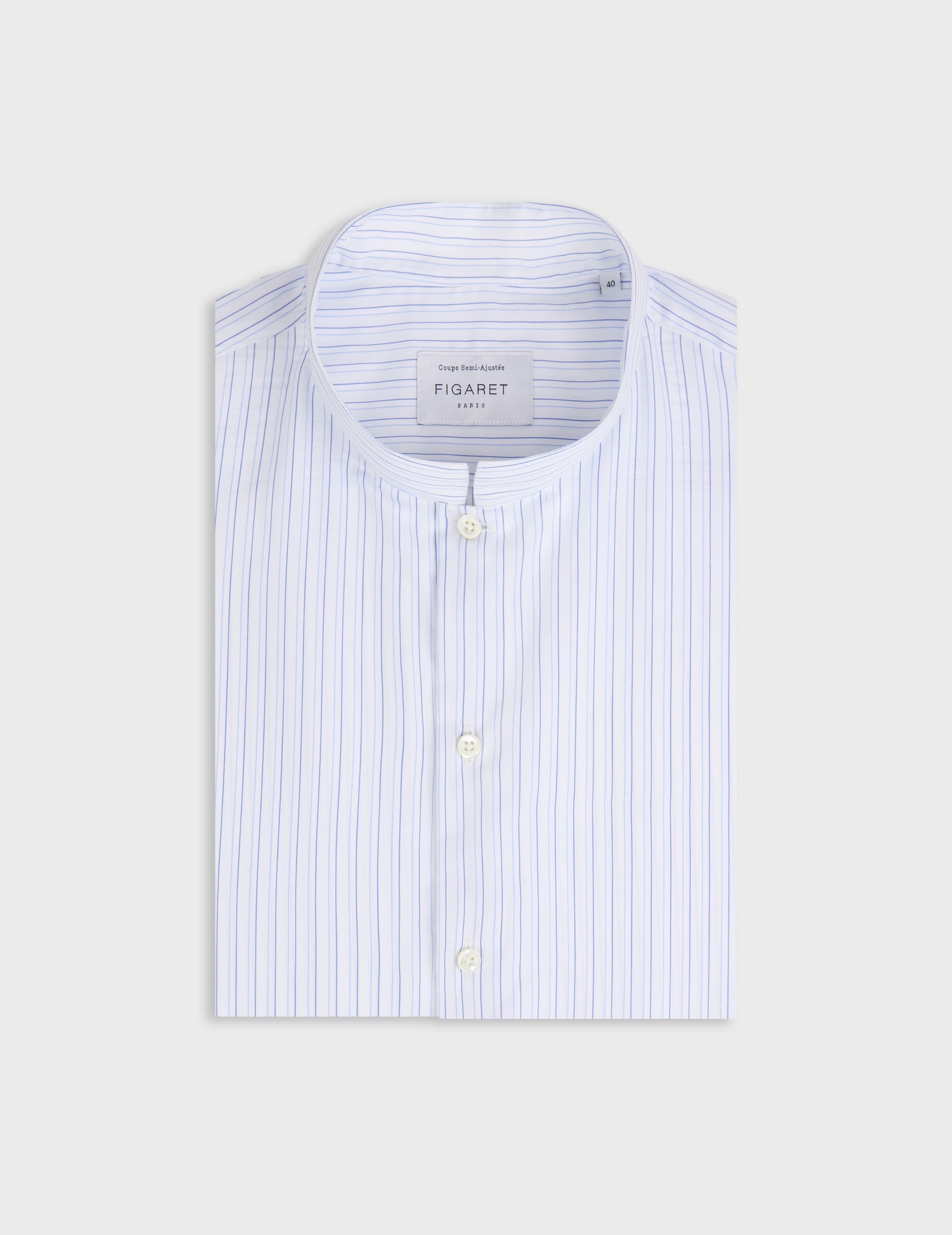 Semi-fitted striped blue shirt 