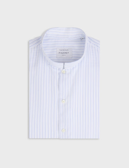 Semi-fitted striped blue shirt 