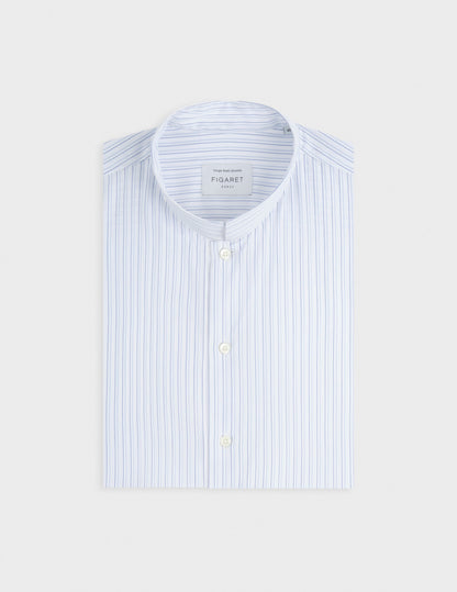 Semi-fitted striped blue shirt
