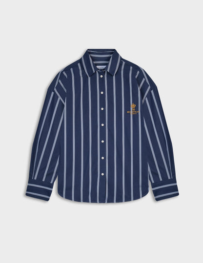 Eugénie oversized navy blue striped shirt