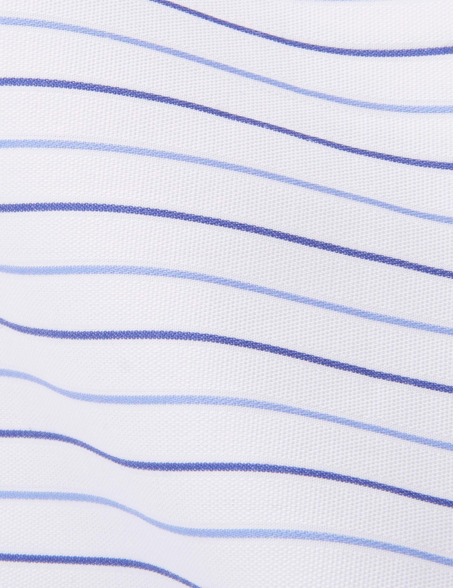 Classic Short-sleeved striped blue shirt - Dobby - Figaret Collar#2