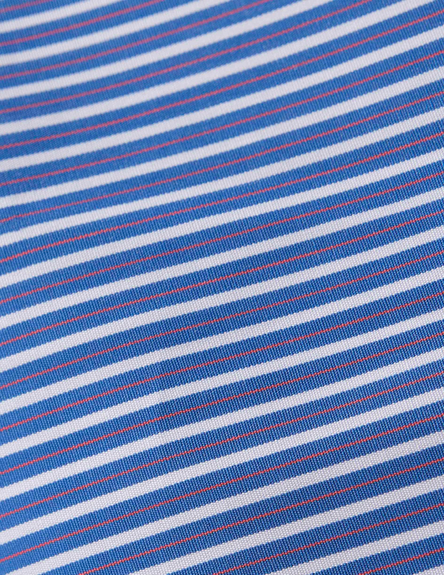 Semi-fitted striped navy shirt - Poplin - Figaret Collar - Musketeers Cuffs#3