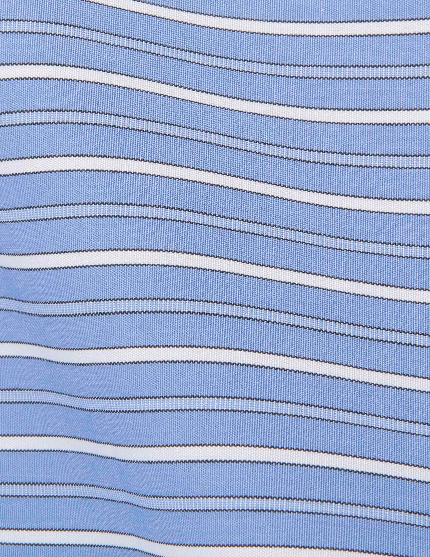 Fitted striped blue shirt - Poplin - Figaret Collar#2