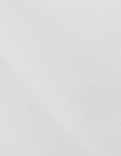 Semi-fitted white hidden buttons placket shirt