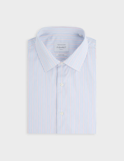 Semi-fitted red striped shirt