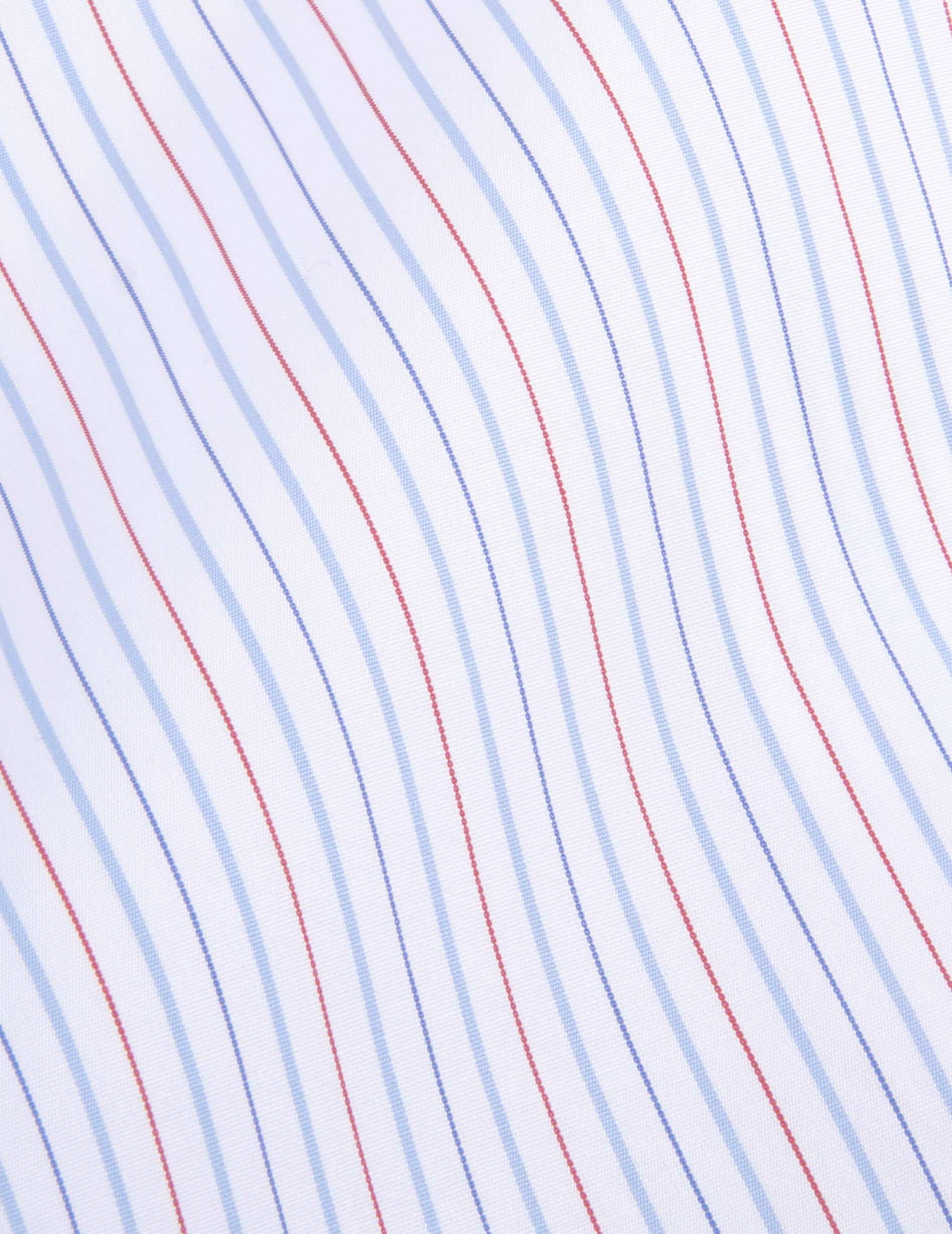 Semi-fitted red striped shirt - Poplin - Figaret Collar