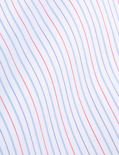 Semi-fitted red striped shirt
