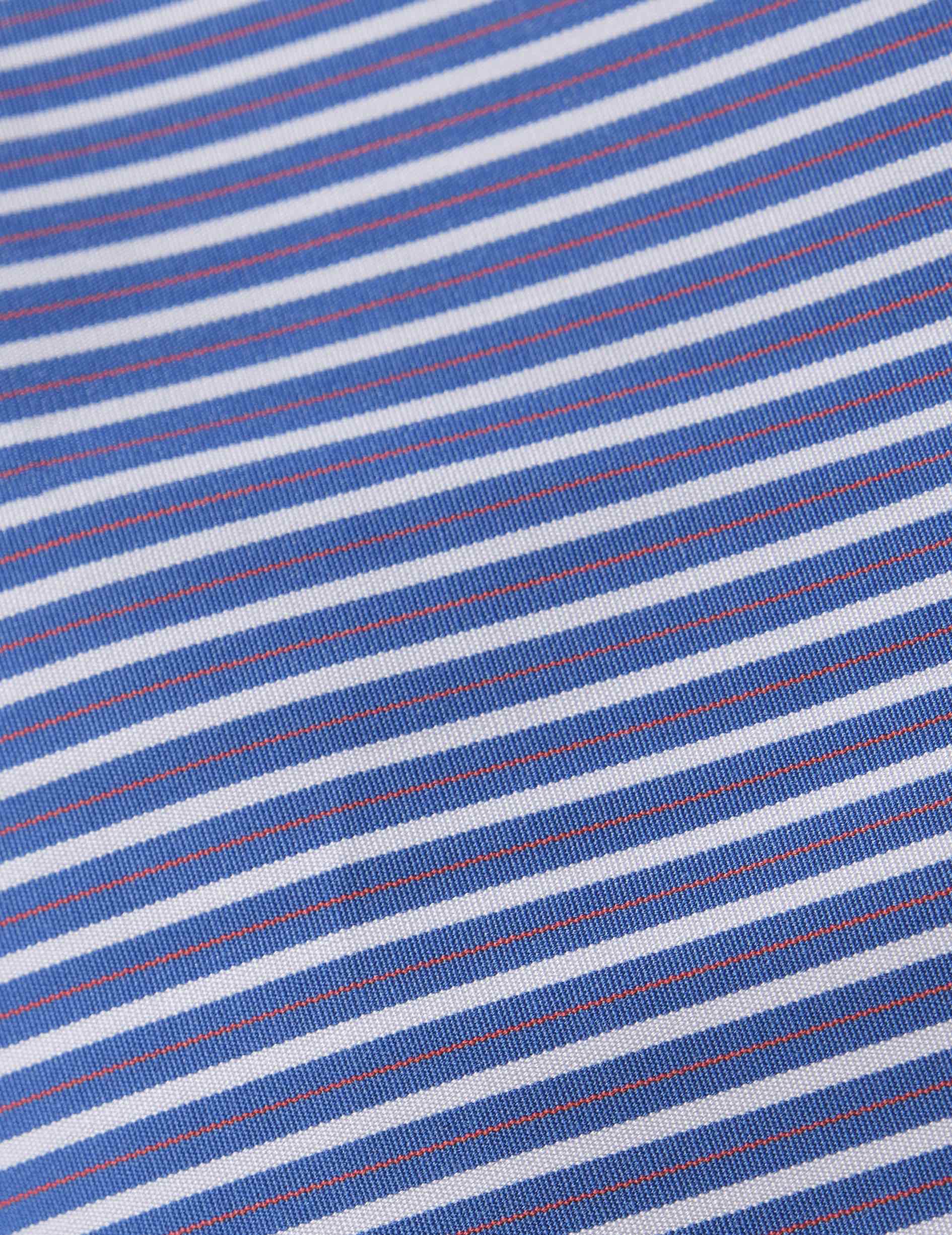 Semi-fitted striped navy shirt  - Poplin - Figaret Collar