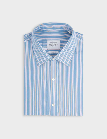 Semi-fitted striped blue shirt