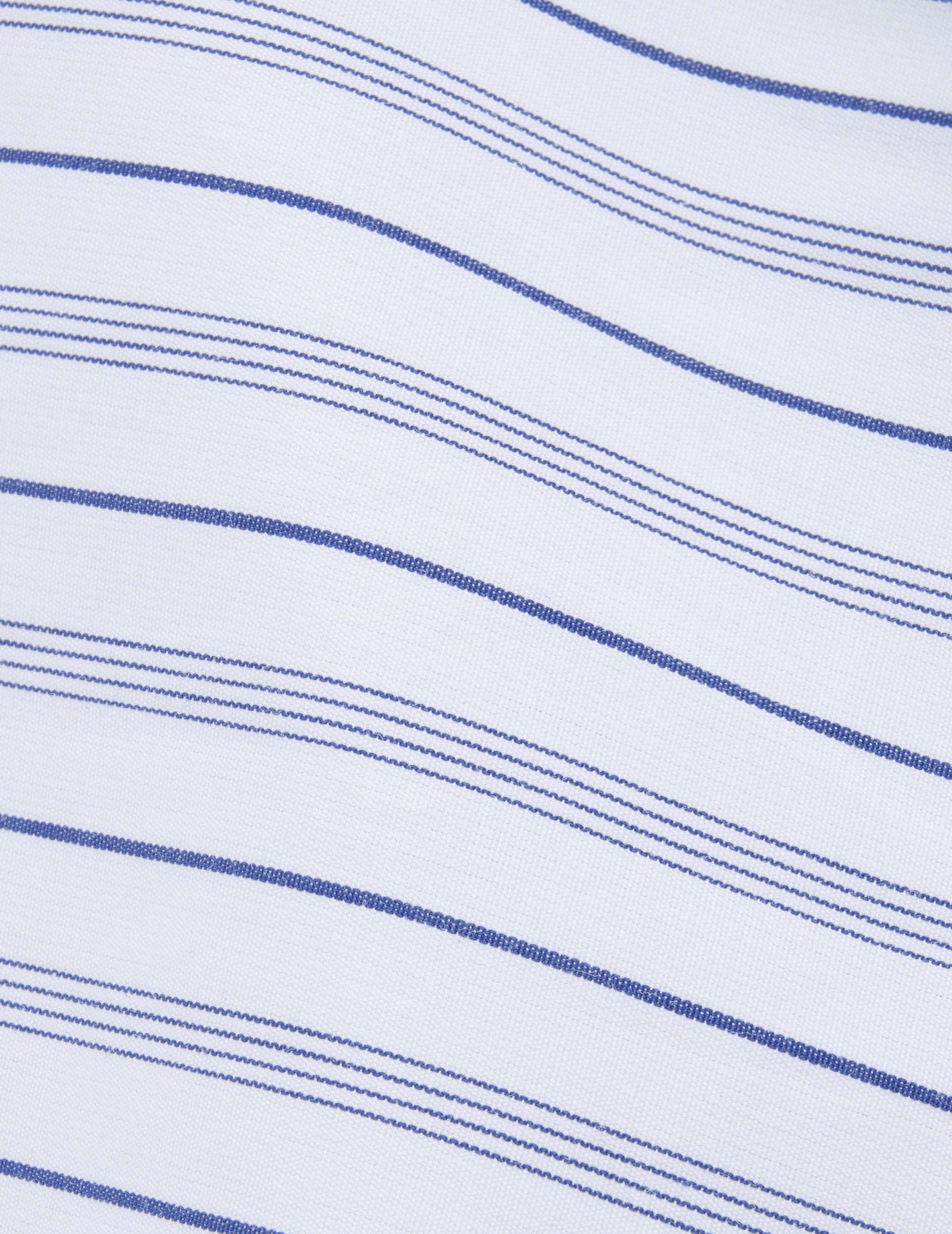 Semi-fitted striped navy shirt  - Popeline - Figaret Collar