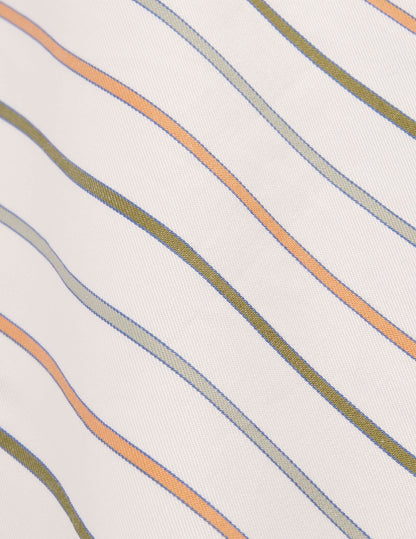 Semi-fitted striped beige shirt