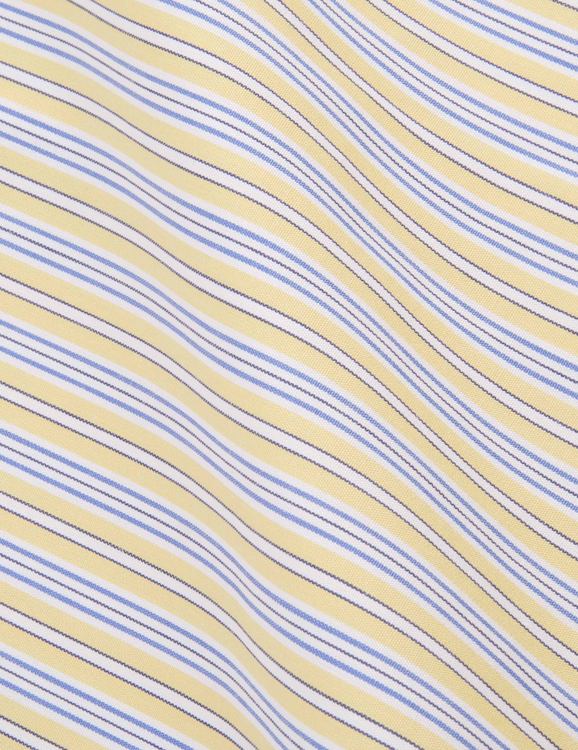 Semi-fitted striped yellow shirt - Poplin - Figaret Collar