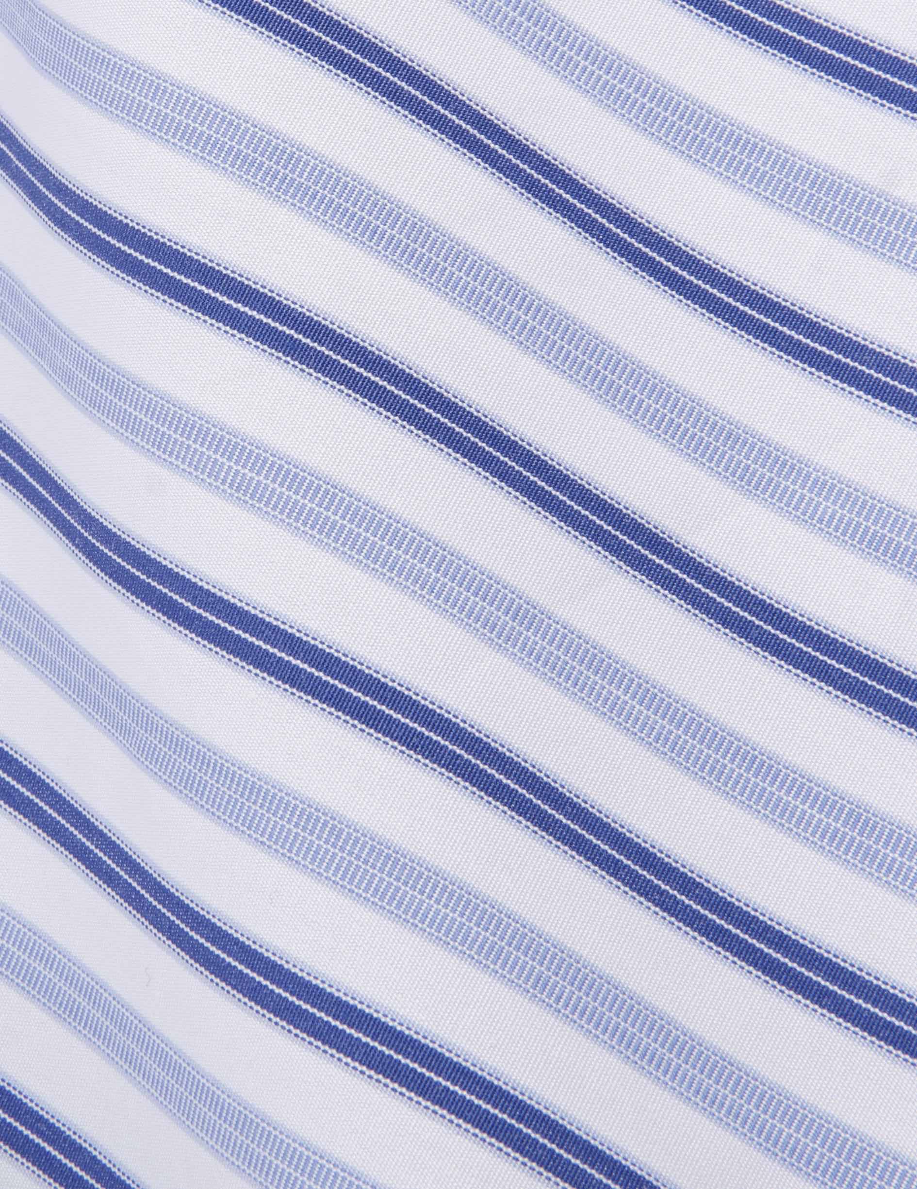 Classic blue striped shirt - Poplin - Figaret Collar