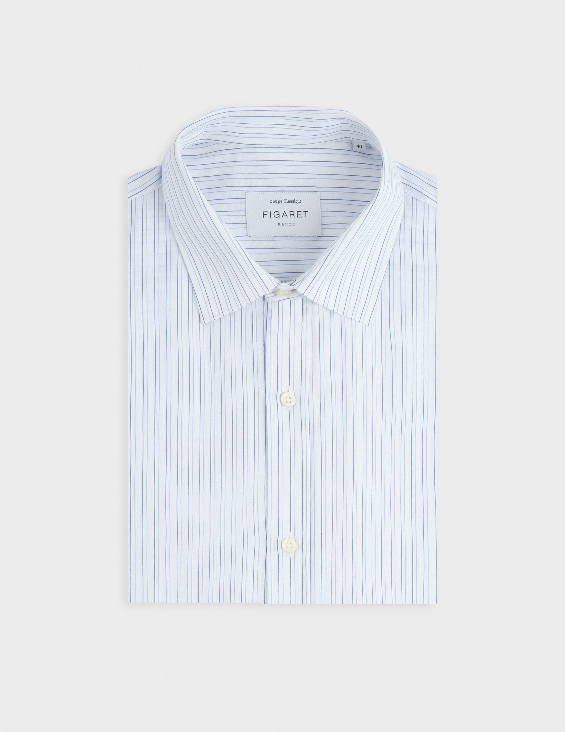 Chemise classique rayée bleue