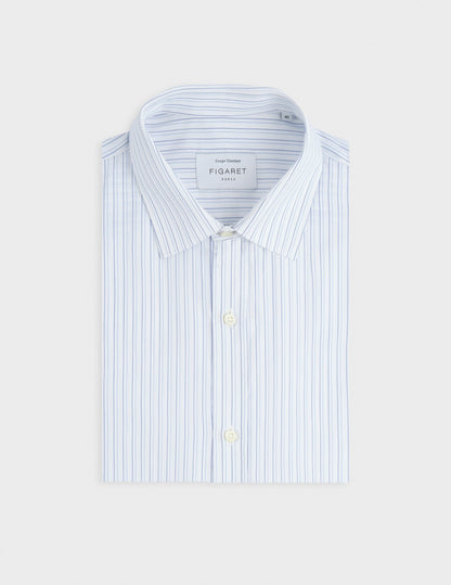 Chemise classique rayée bleue