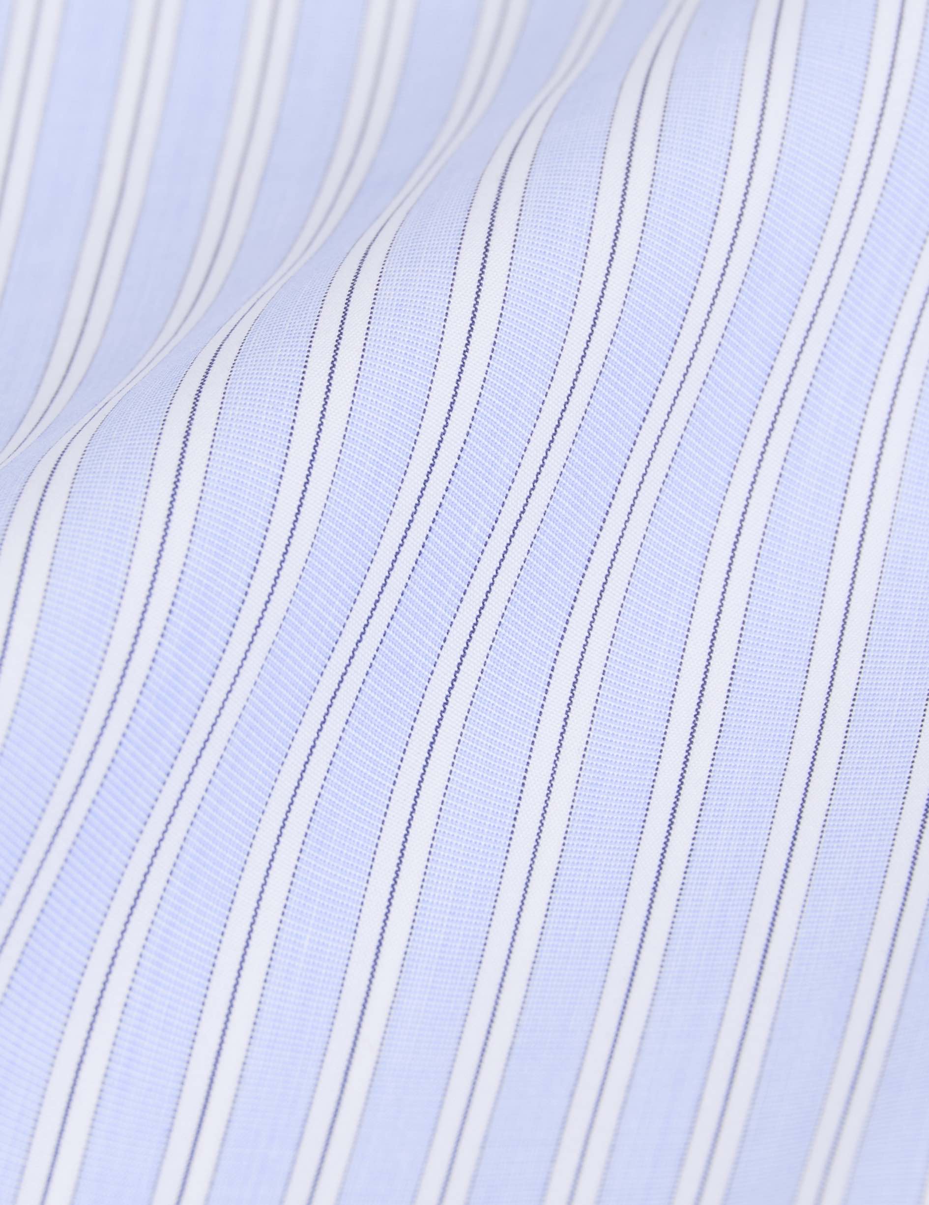 Figaret collar travel shirt in striped poplin - Wire to wire - Figaret Collar - Easy-iron