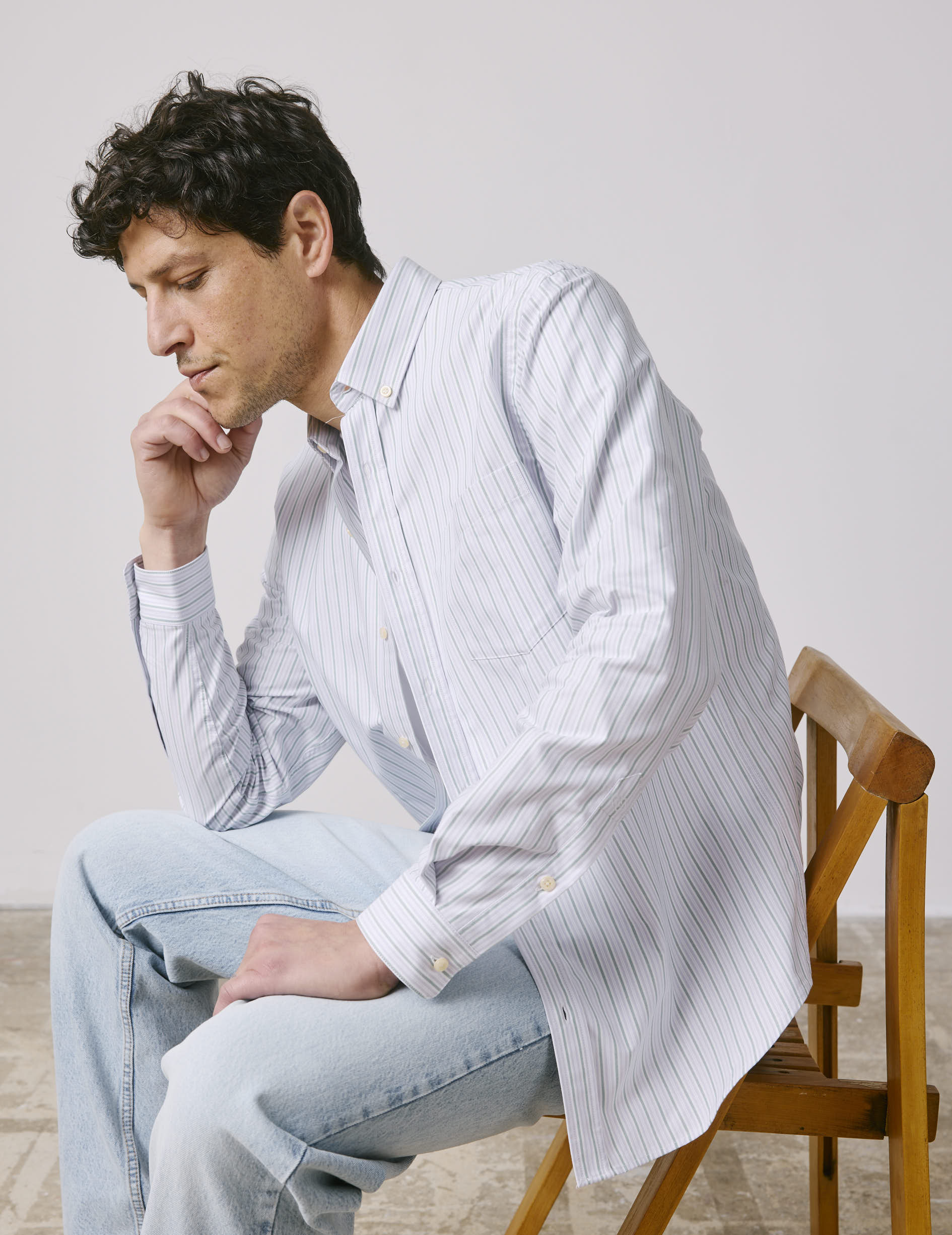 Gabriel Striped purple shirt