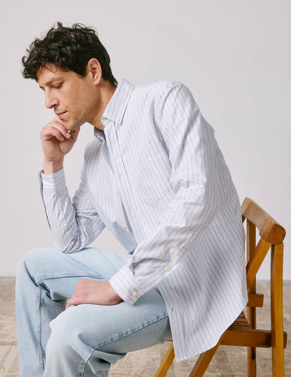 Gabriel Striped purple shirt