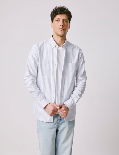 Gabriel Striped purple shirt