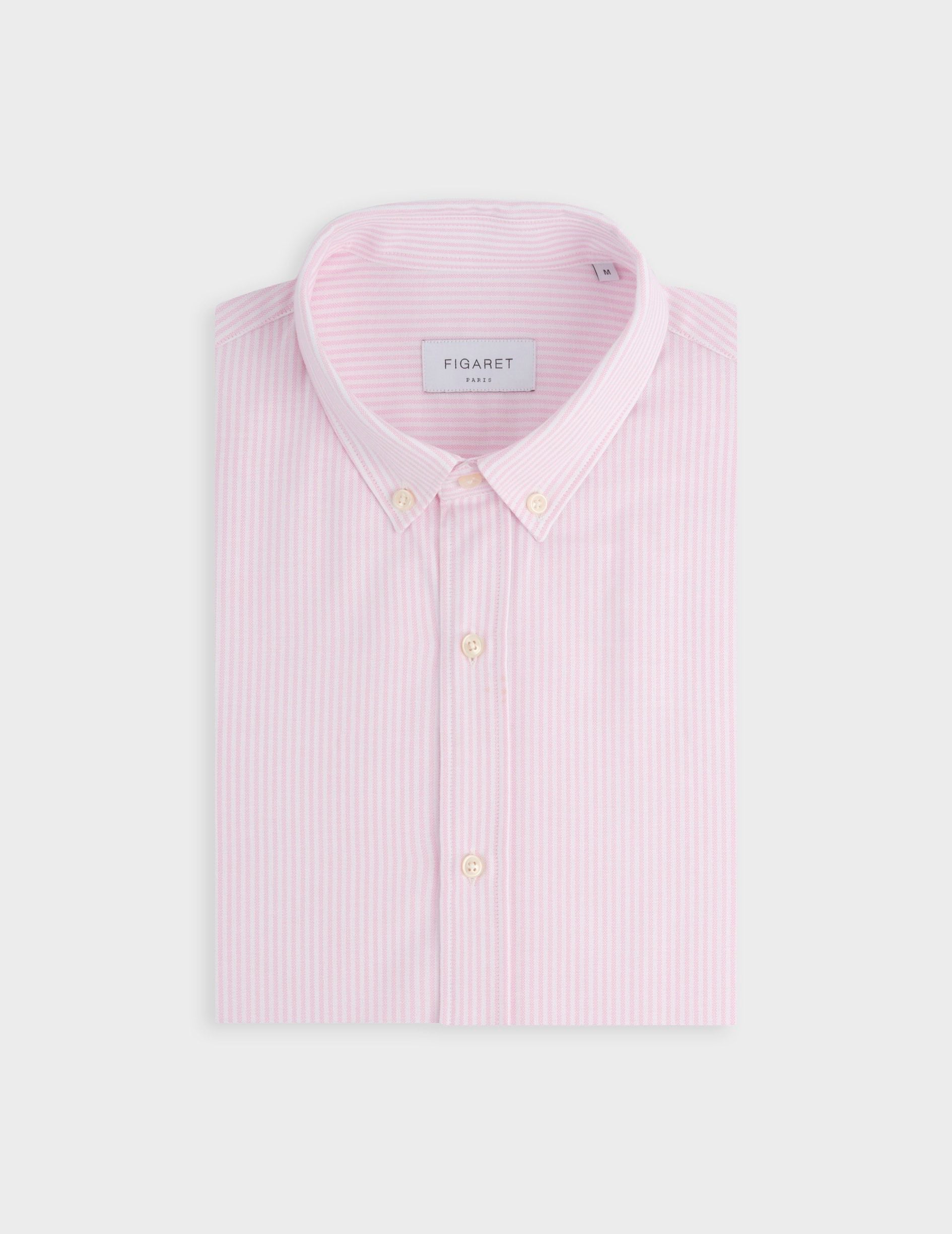 Gaspard Striped pink shirt - Oxford - American Collar