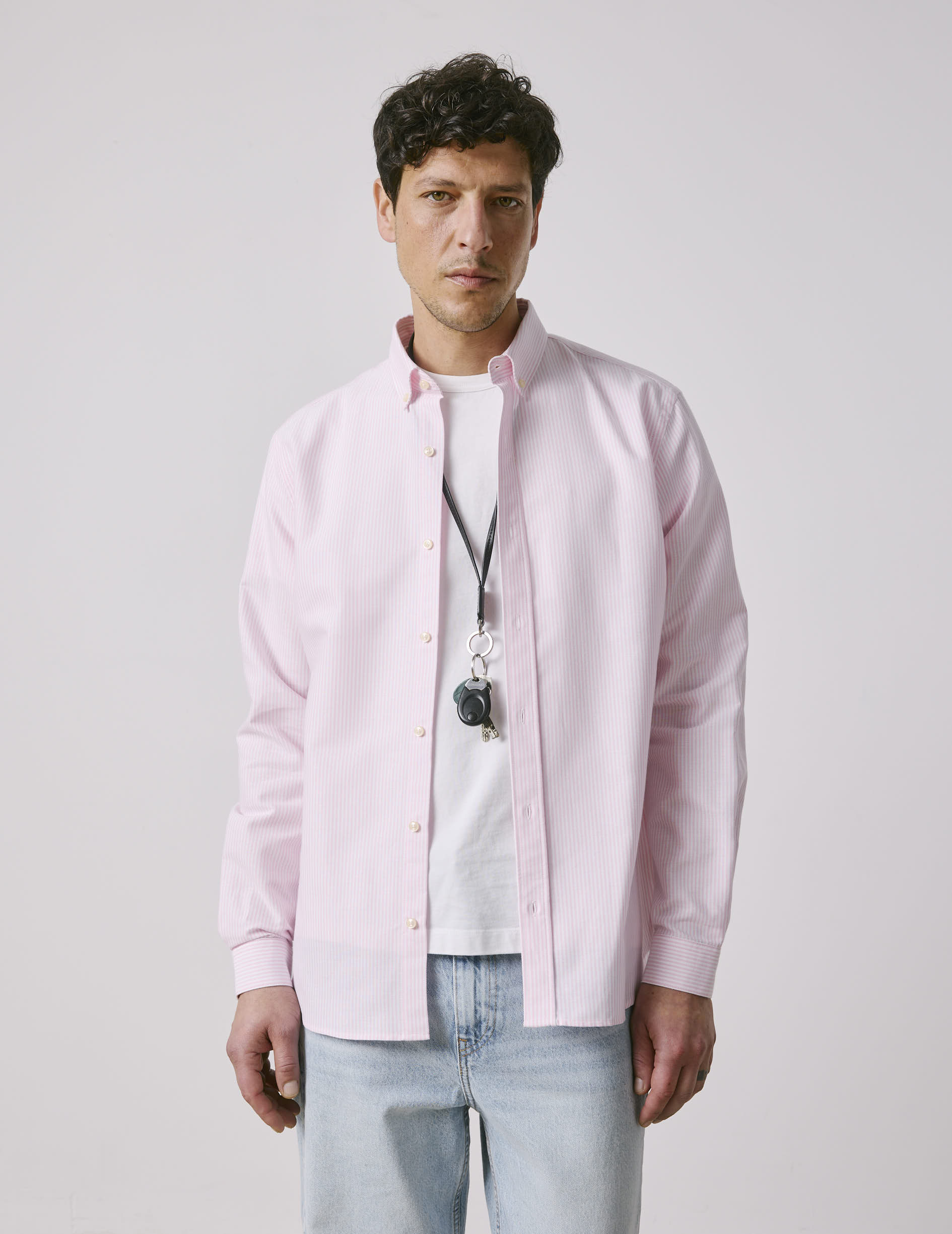 Gaspard Striped pink shirt