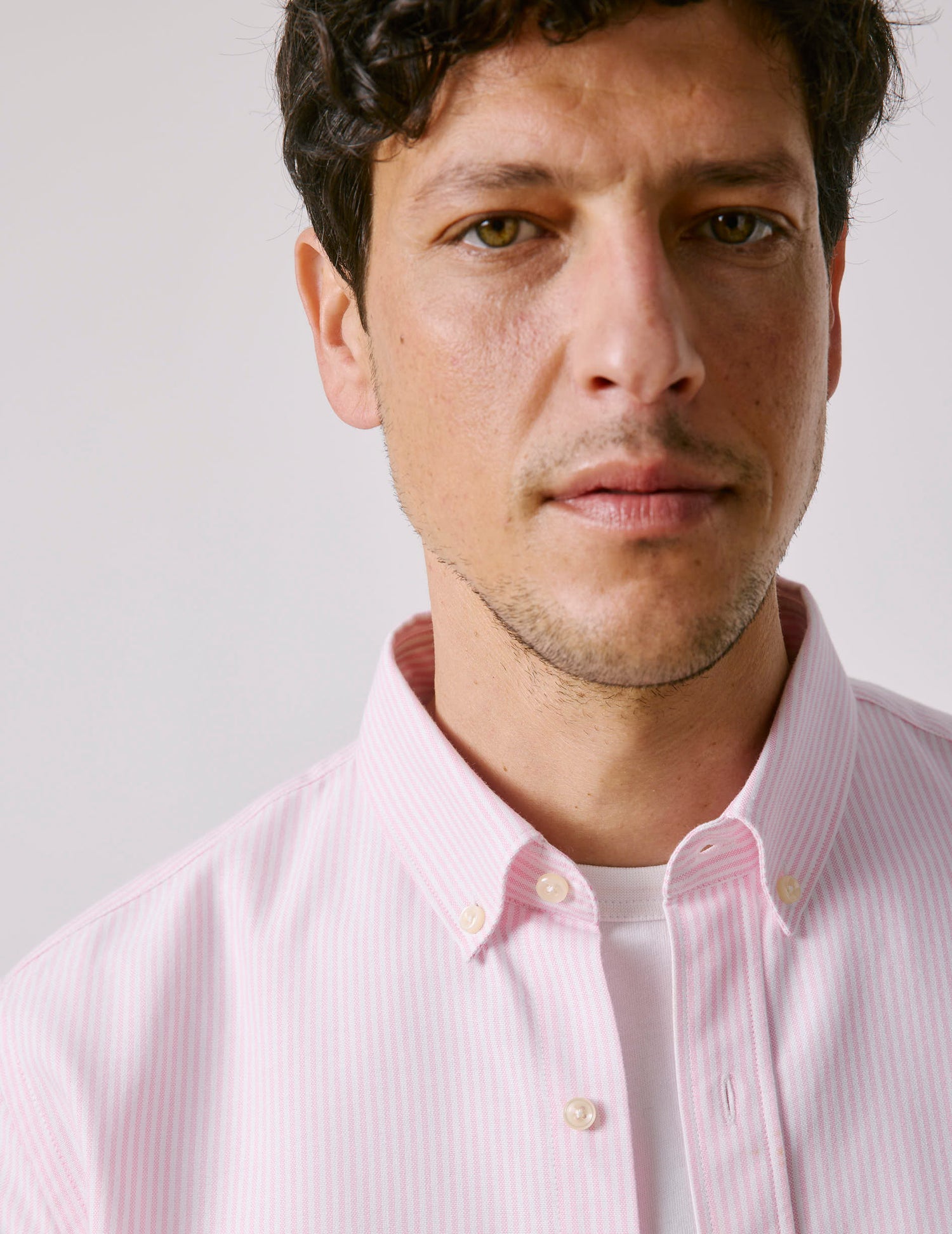 Gaspard Striped pink shirt - Oxford - American Collar#3