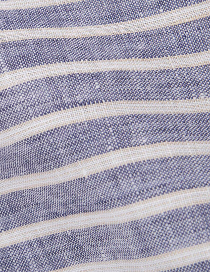 Striped blue linen Gaspard shirt