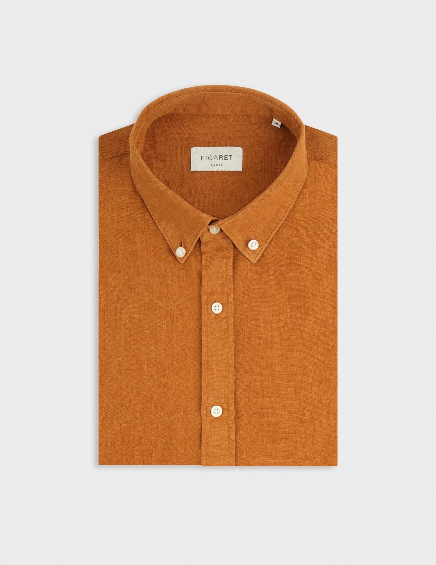 Brown linen Gaspard shirt - Linen - American Collar#4